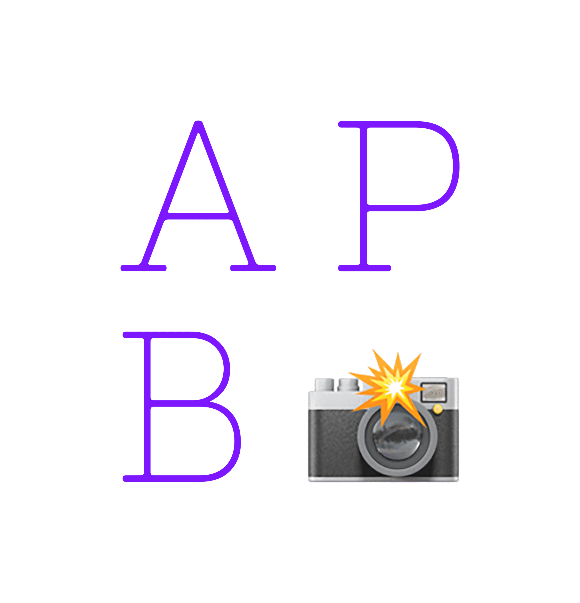 Business logo: "A" "P" "B" and flashing camera emoji